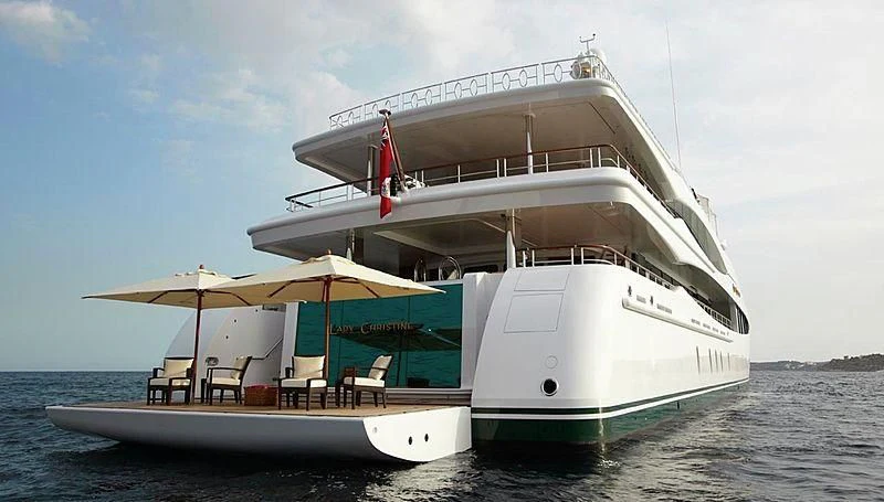 a boat on the water aboard LADY CHRISTINE Yacht for Sale