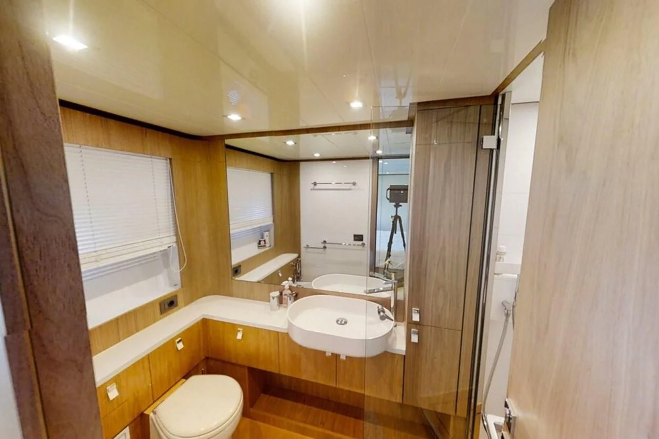 a bathroom with a sink and a toilet aboard KATARIINA XO Yacht for Sale