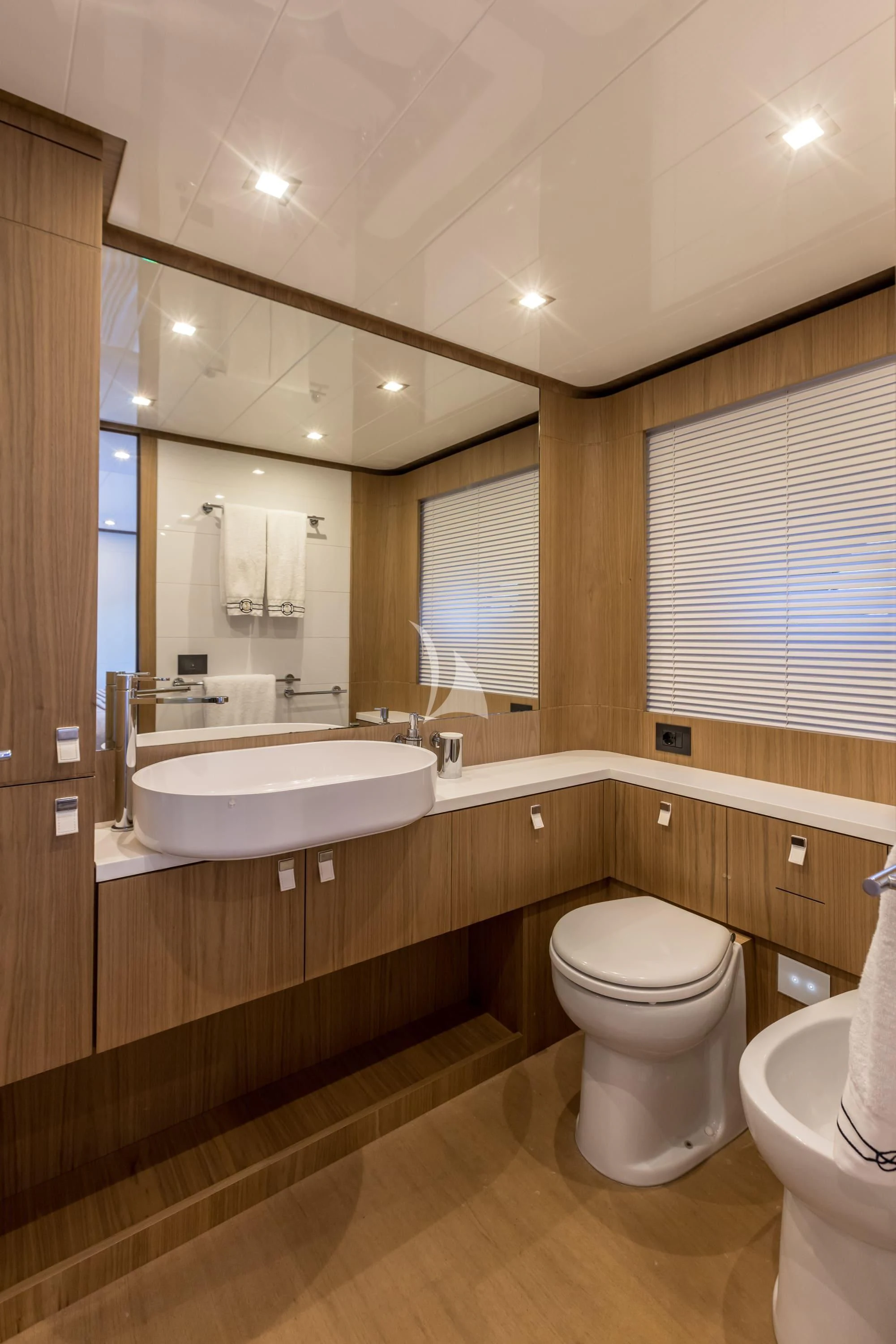 a bathroom with a sink toilet and a bathtub aboard KATARIINA XO Yacht for Sale