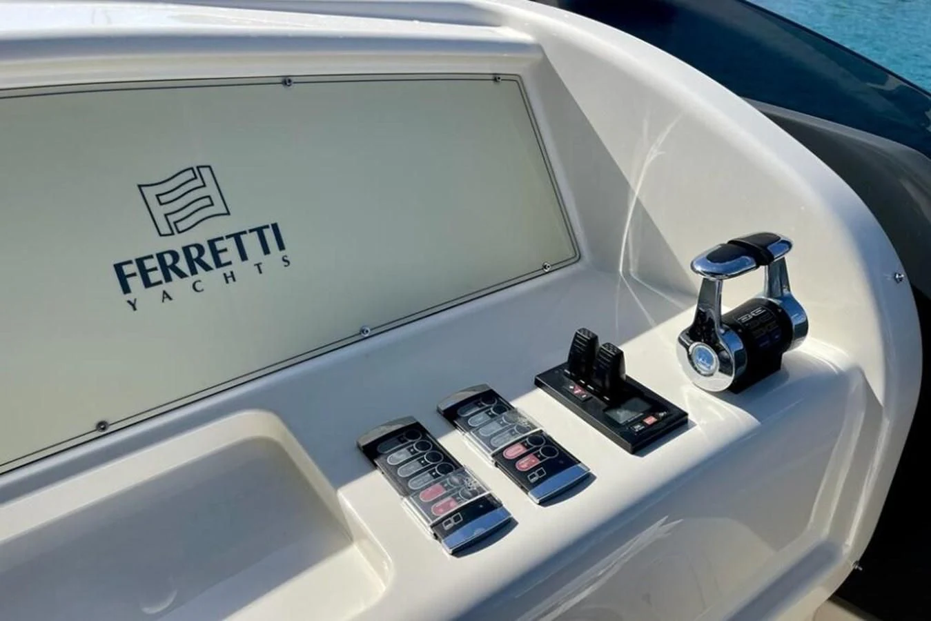 a close-up of a white car's dashboard aboard KATARIINA XO Yacht for Sale