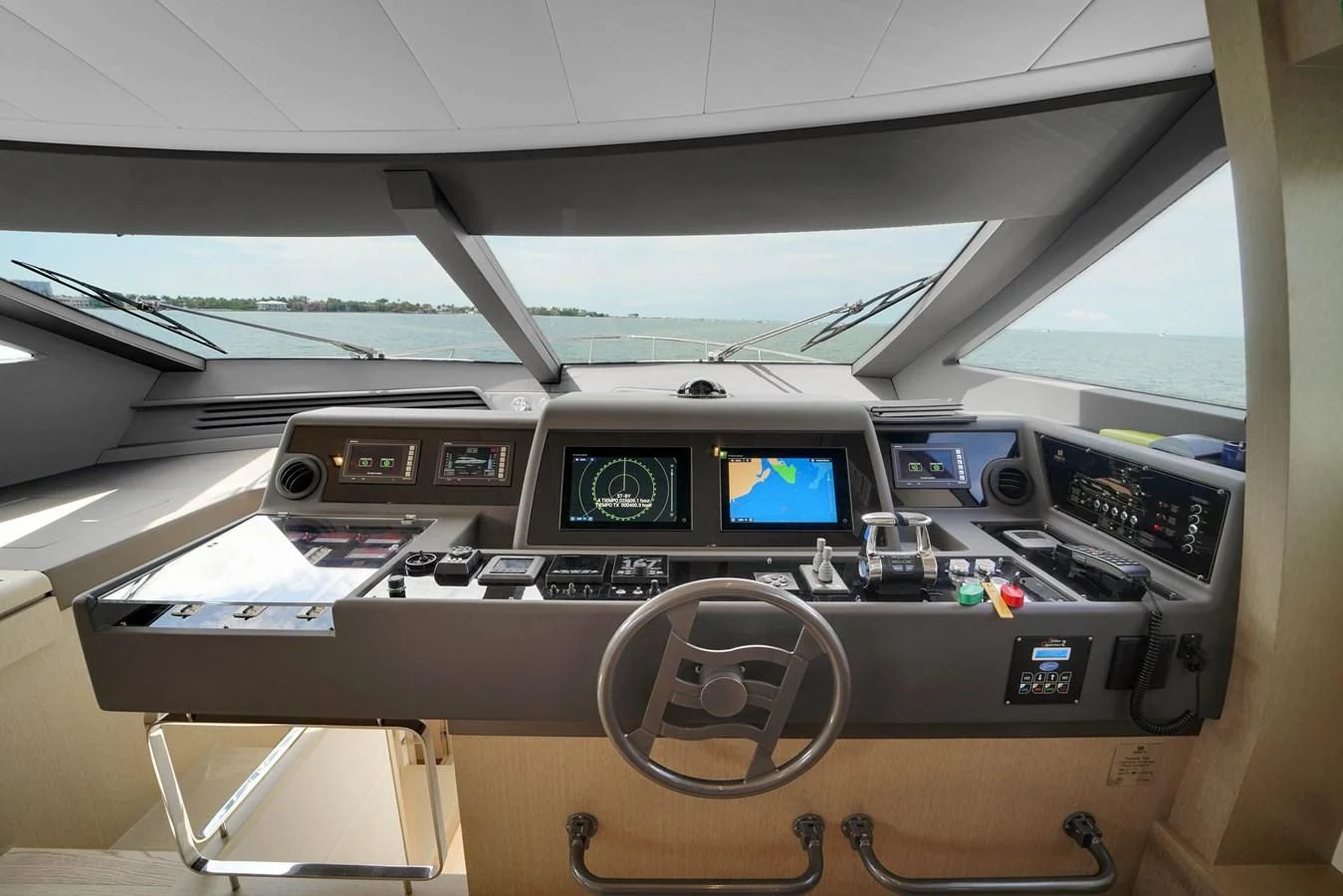 a control panel in a vehicle aboard KATARIINA XO Yacht for Sale