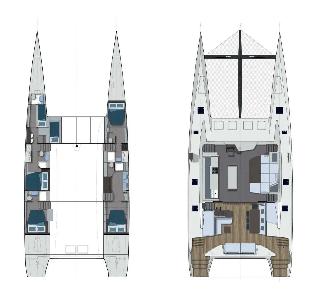 diagram, engineering drawing aboard WONDERFUL Yacht for Charter
