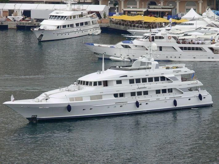 a group of white yachts aboard INSPIRATION Yacht for Sale