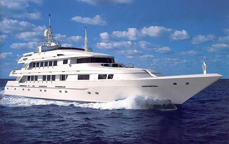 a white yacht in the water aboard INSPIRATION Yacht for Sale