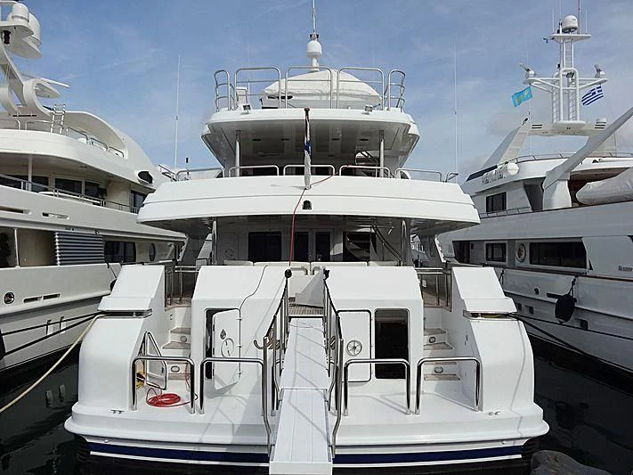 a group of boats in a harbor aboard INSPIRATION Yacht for Sale