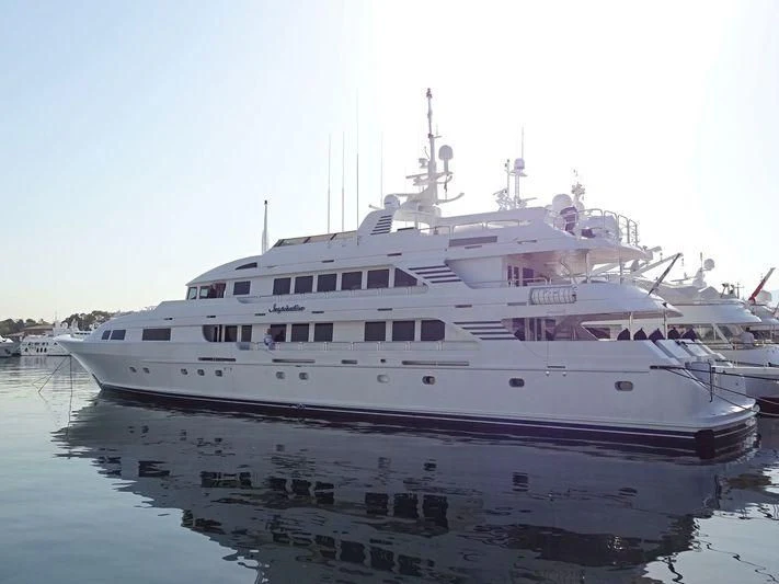 a large white ship aboard INSPIRATION Yacht for Sale