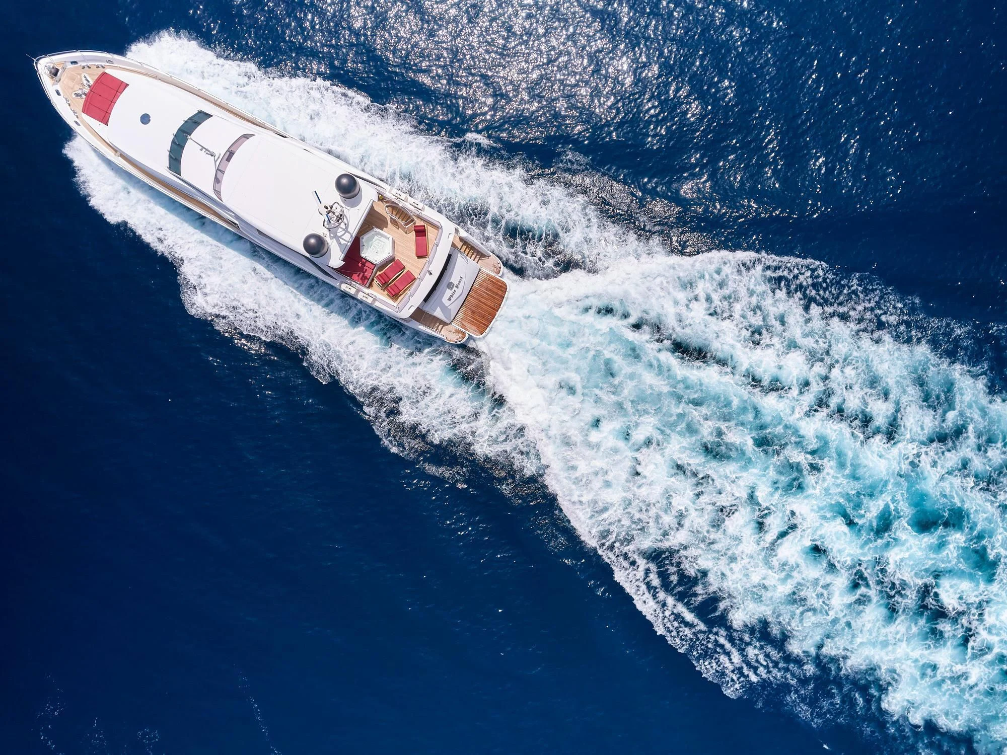 a boat on the water aboard WHITE PEARL I Yacht for Sale