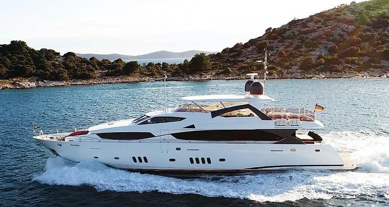 a boat on the water aboard WHITE PEARL I Yacht for Sale