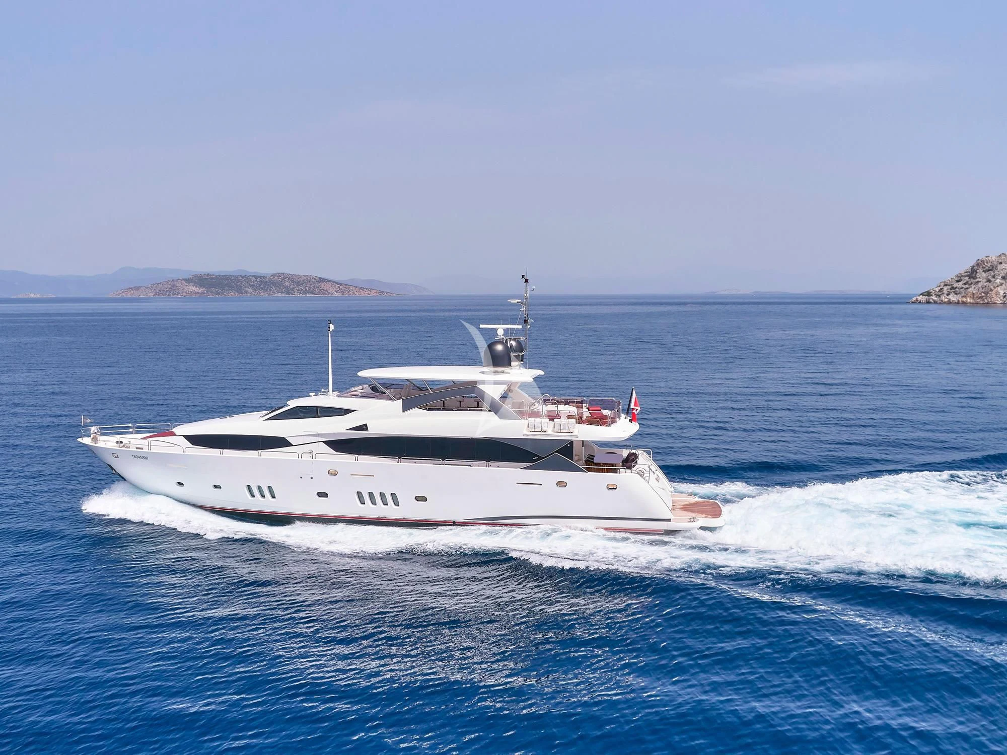 a boat on the water aboard WHITE PEARL I Yacht for Sale