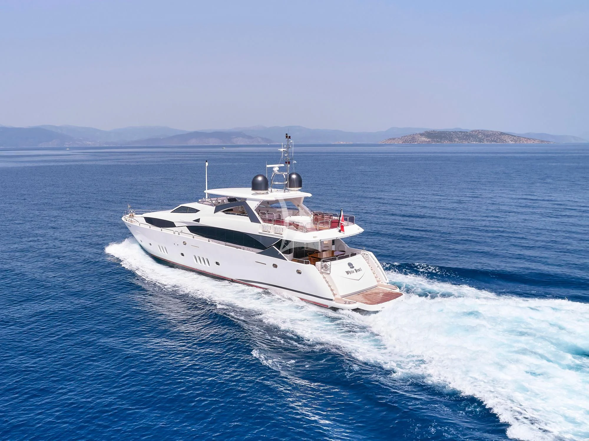 a boat on the water aboard WHITE PEARL I Yacht for Sale