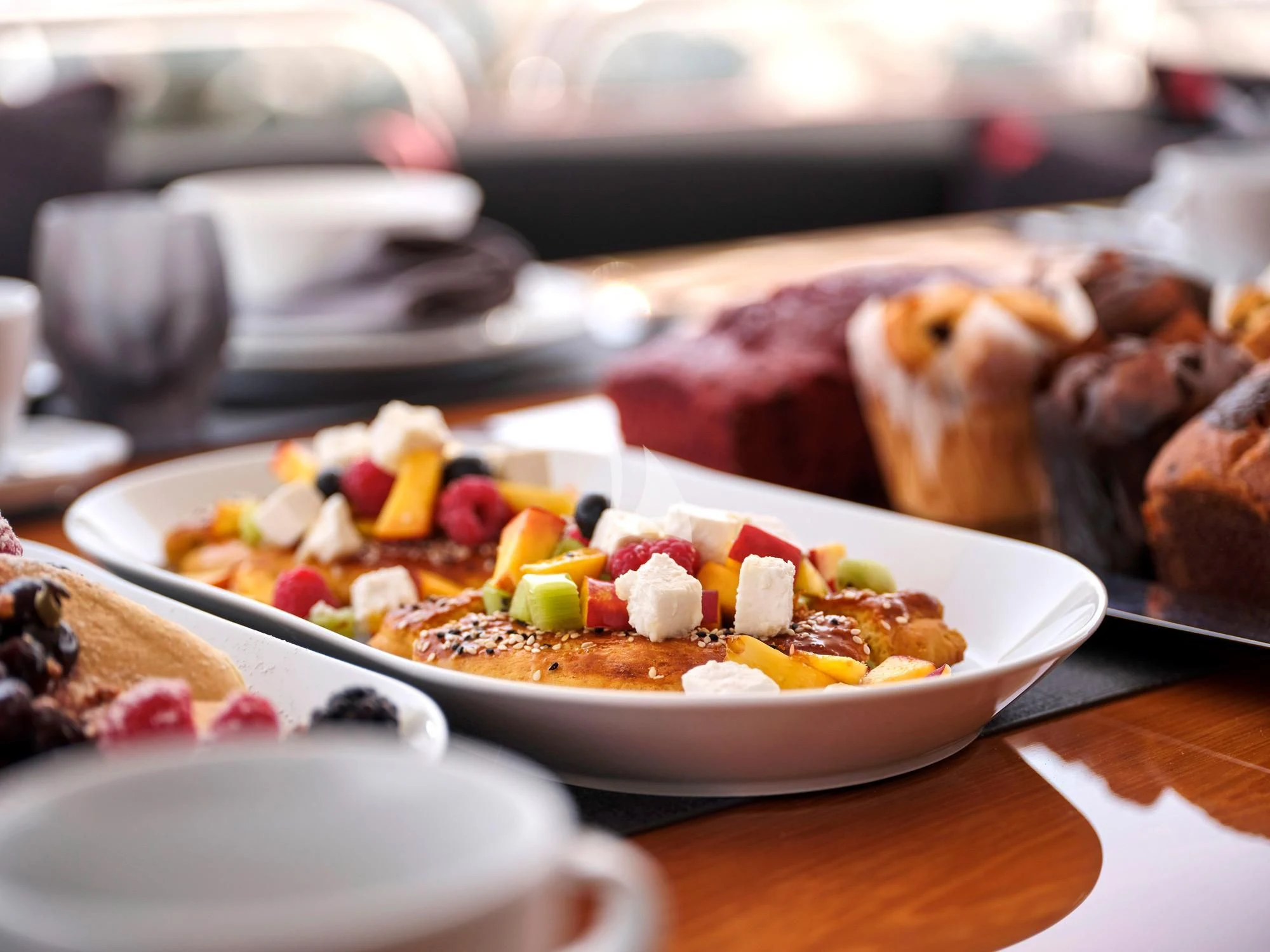 a plate of food aboard WHITE PEARL I Yacht for Sale