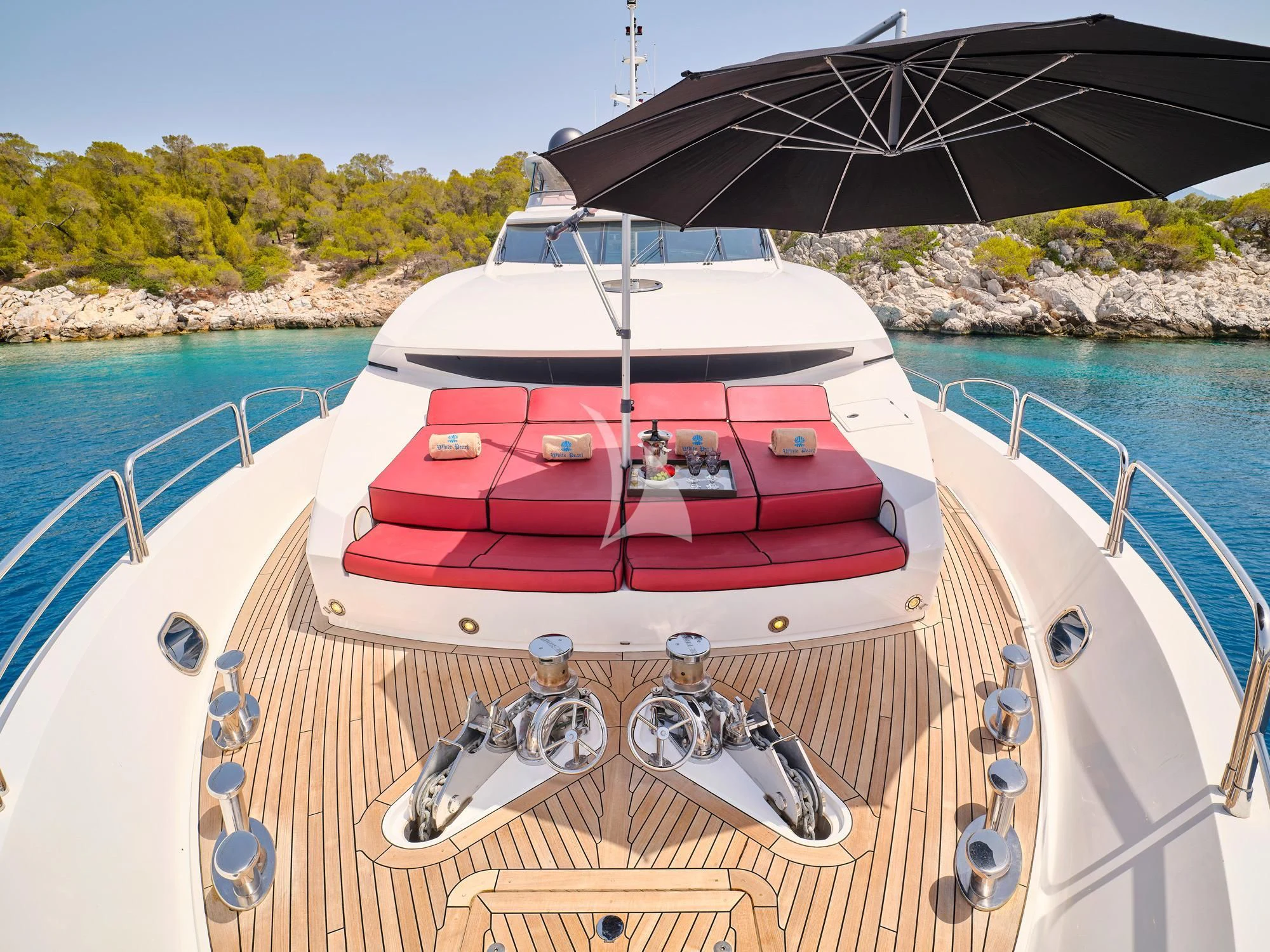 a boat on the water aboard WHITE PEARL I Yacht for Sale