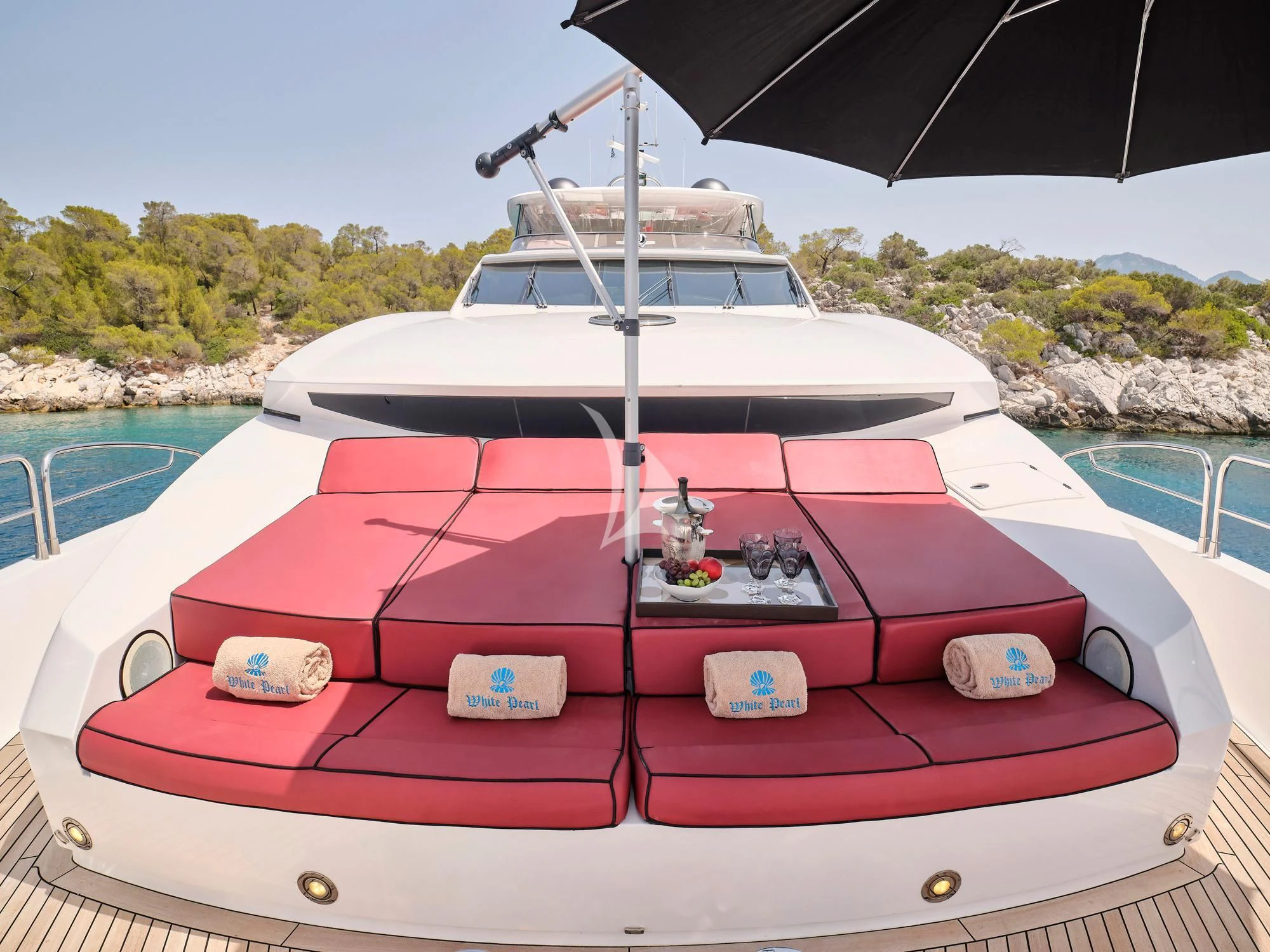 a boat on the water aboard WHITE PEARL I Yacht for Sale