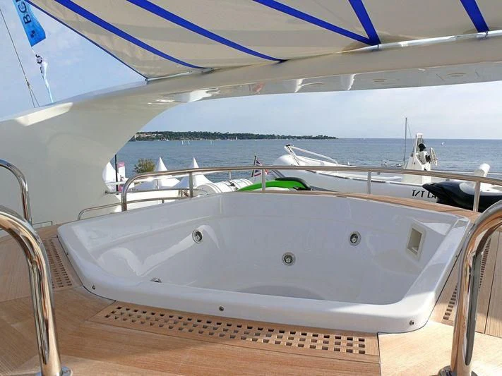 a boat on the water aboard HAPPY LIFE Yacht for Sale