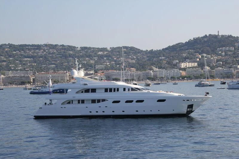 a boat in the water aboard HAPPY LIFE Yacht for Sale