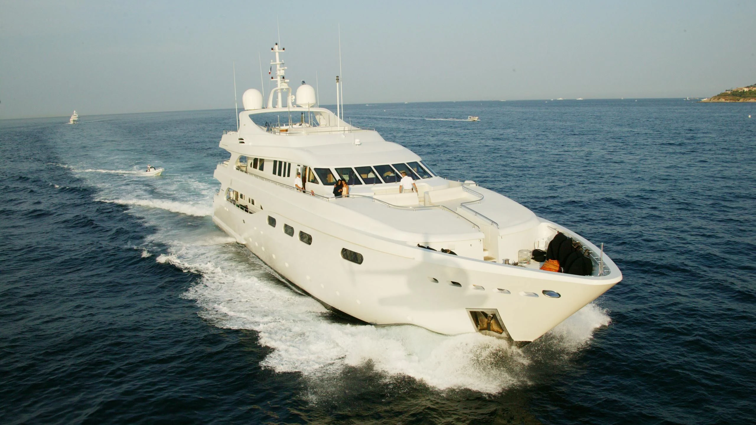 a boat on the water aboard HAPPY LIFE Yacht for Sale