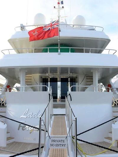 a flag on a building aboard HAPPY LIFE Yacht for Sale