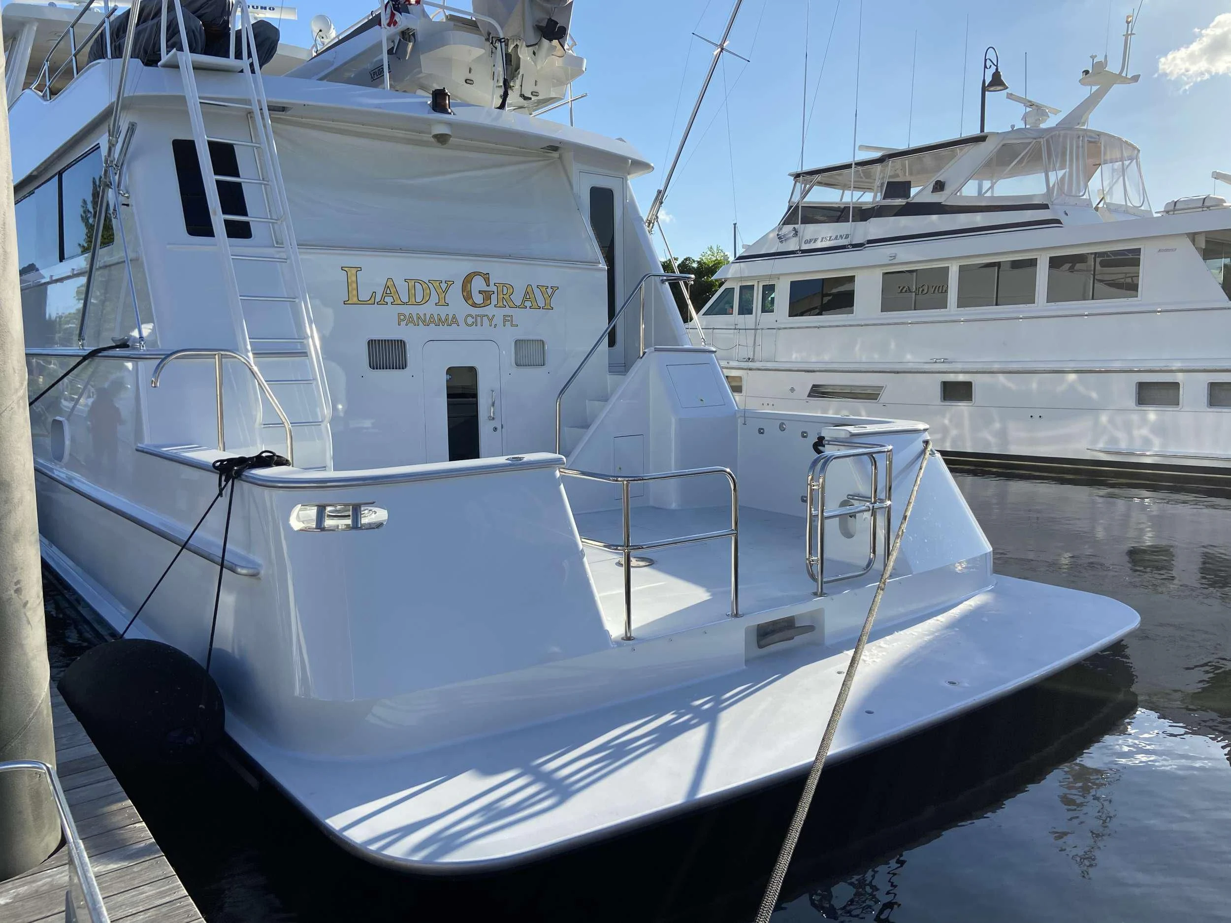 a white boat in the water aboard LADY GRAY Yacht for Sale