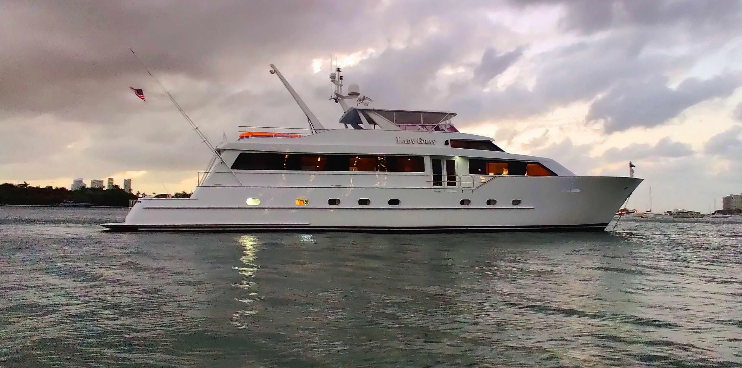 a boat on the water aboard LADY GRAY Yacht for Sale