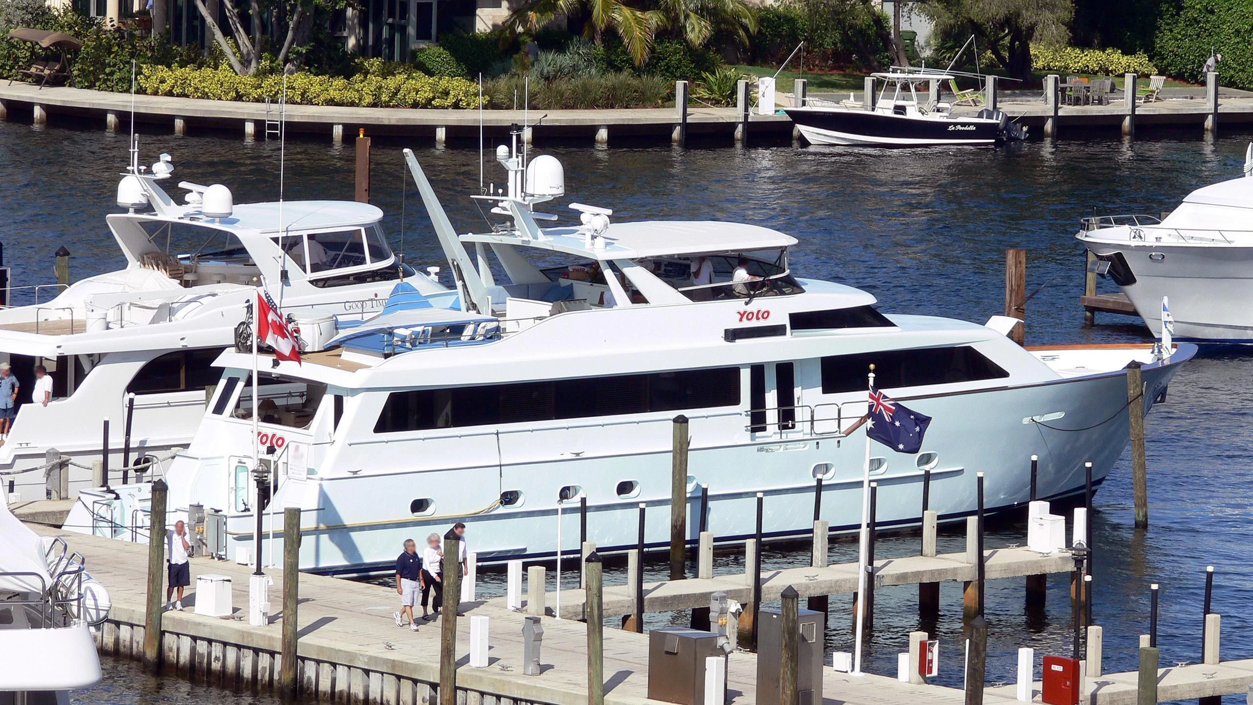 several boats docked at a pier aboard LADY GRAY Yacht for Sale