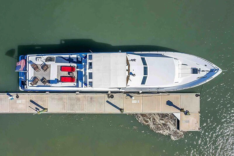 a boat on the water aboard LA VIDA Yacht for Sale