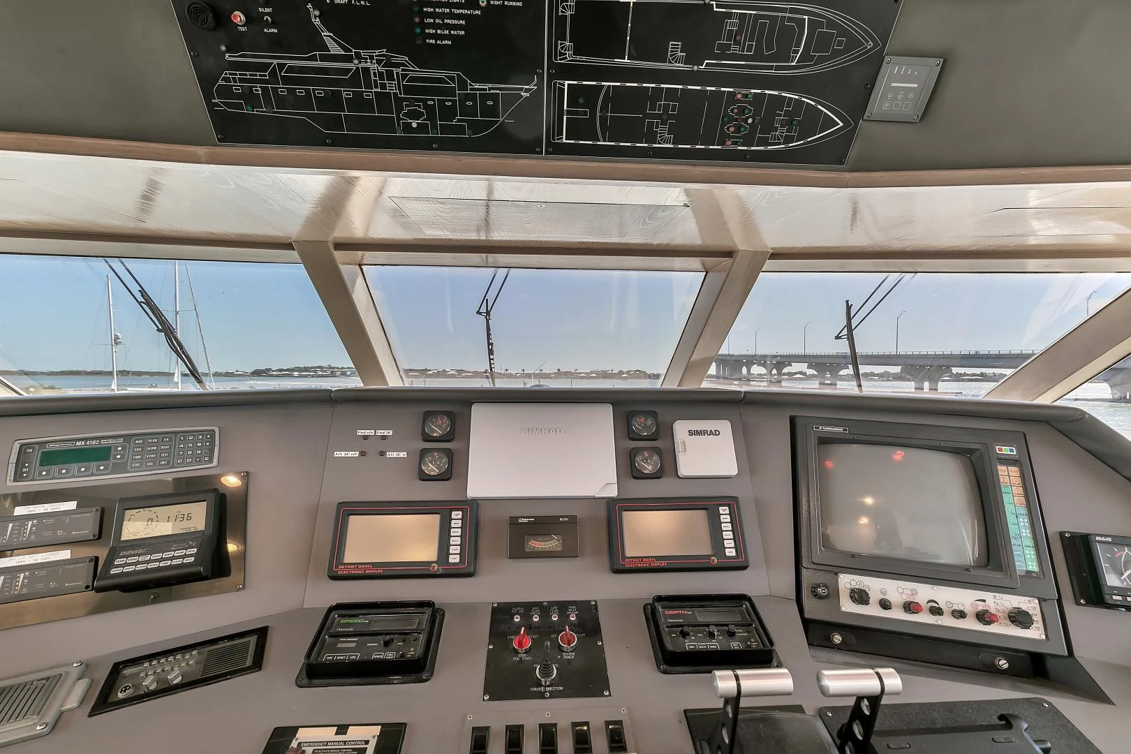 a row of electronic devices aboard LA VIDA Yacht for Sale