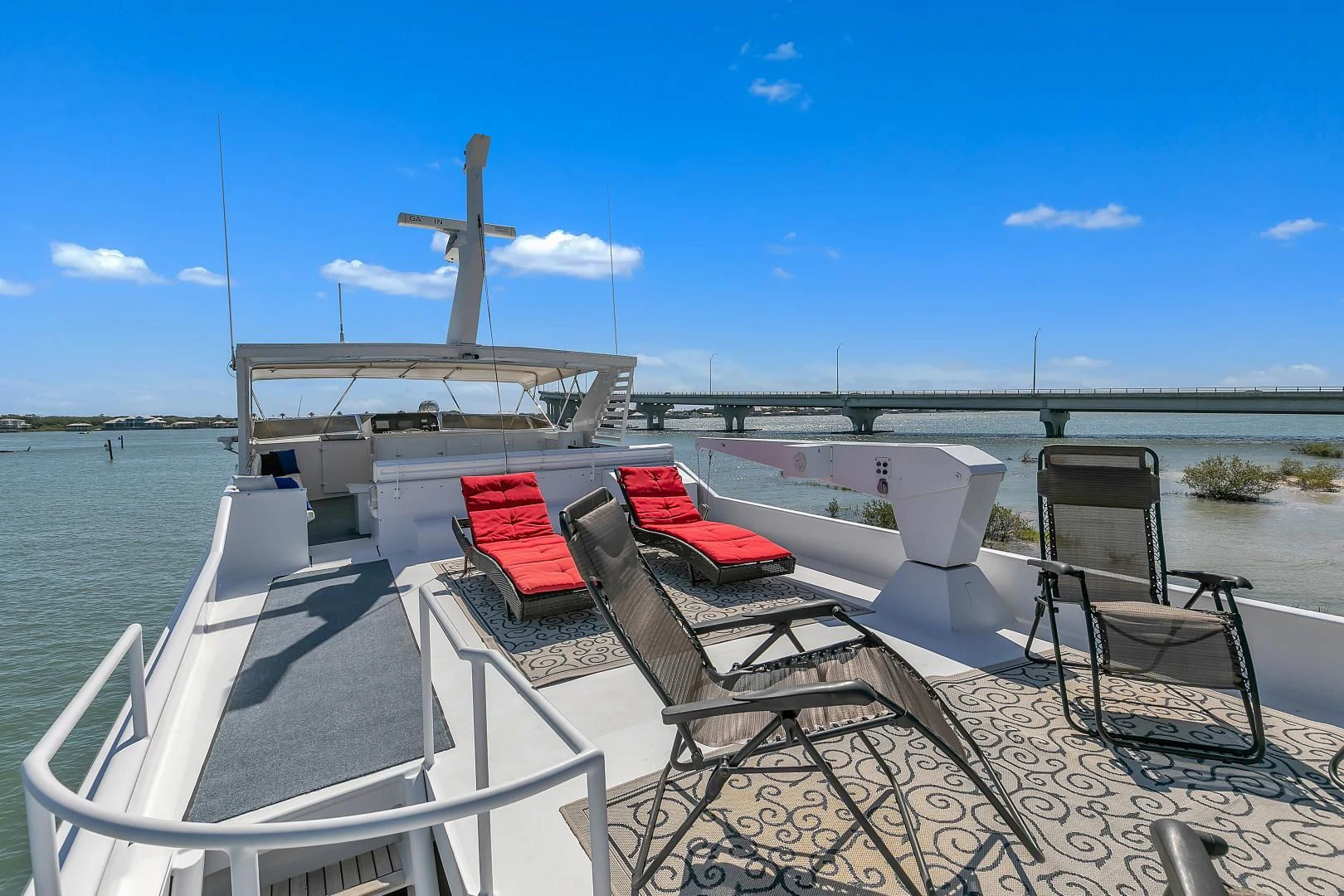 a boat on the water aboard LA VIDA Yacht for Sale