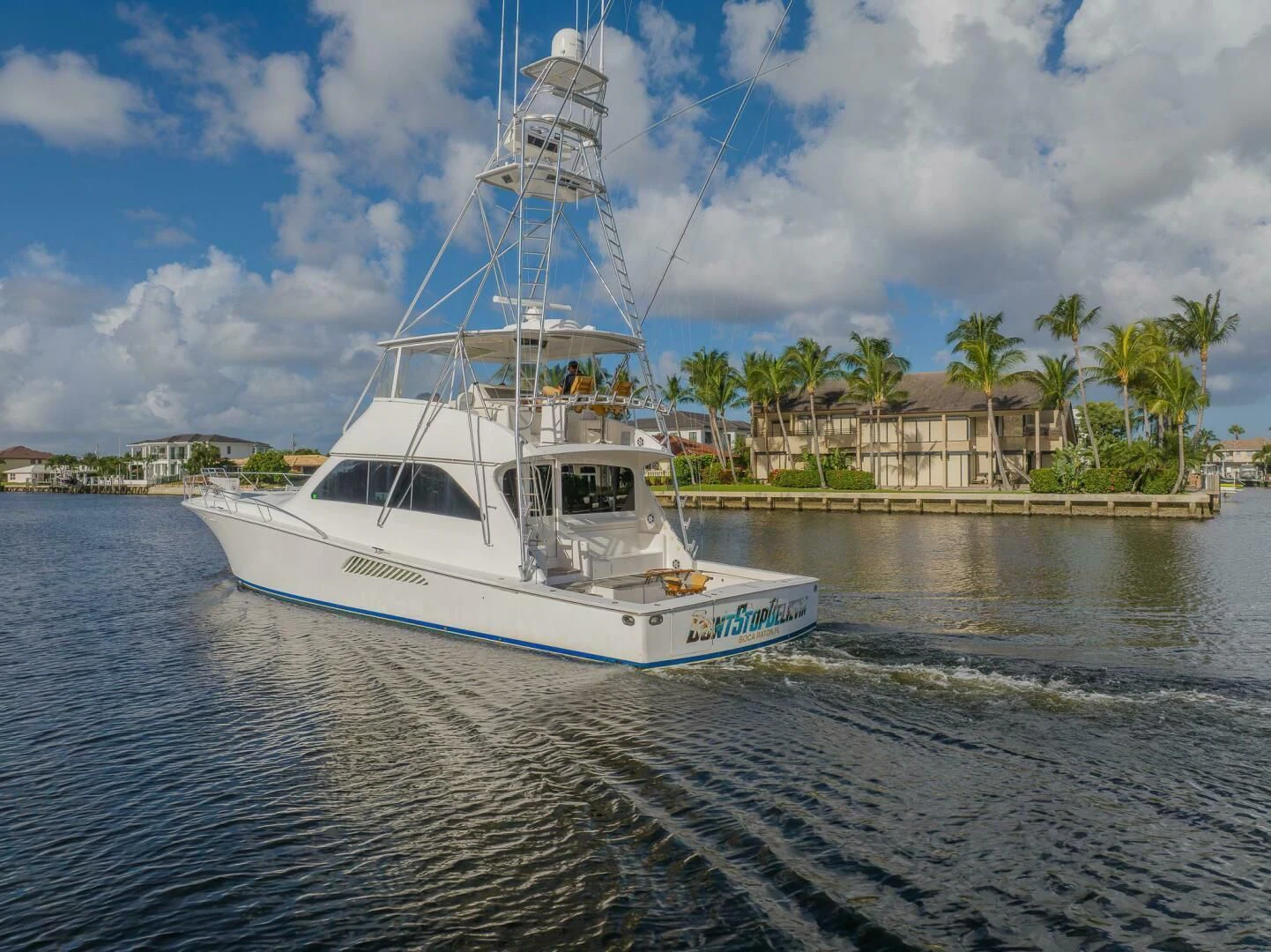 a boat on the water aboard DON'T STOP BELIEVIN Yacht for Sale