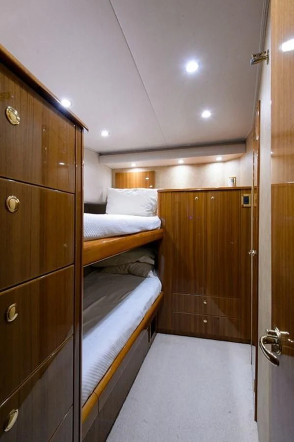 a room with wooden cabinets aboard DON'T STOP BELIEVIN Yacht for Sale