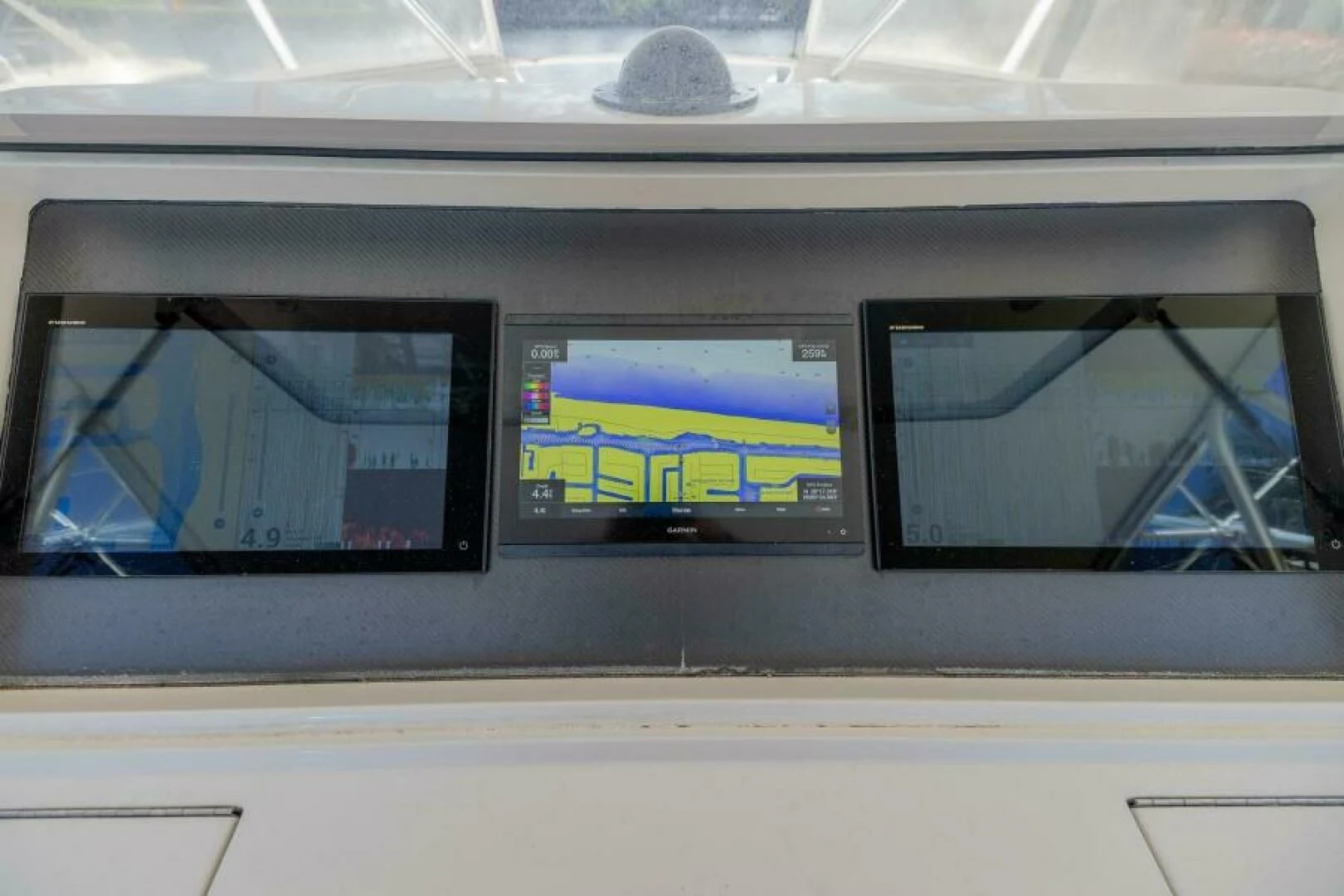 a screen on a vehicle aboard DON'T STOP BELIEVIN Yacht for Sale