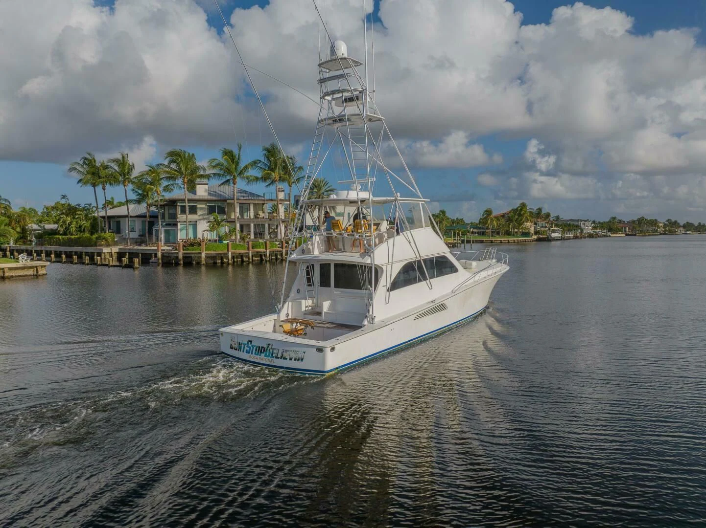 a boat on the water aboard DON'T STOP BELIEVIN Yacht for Sale