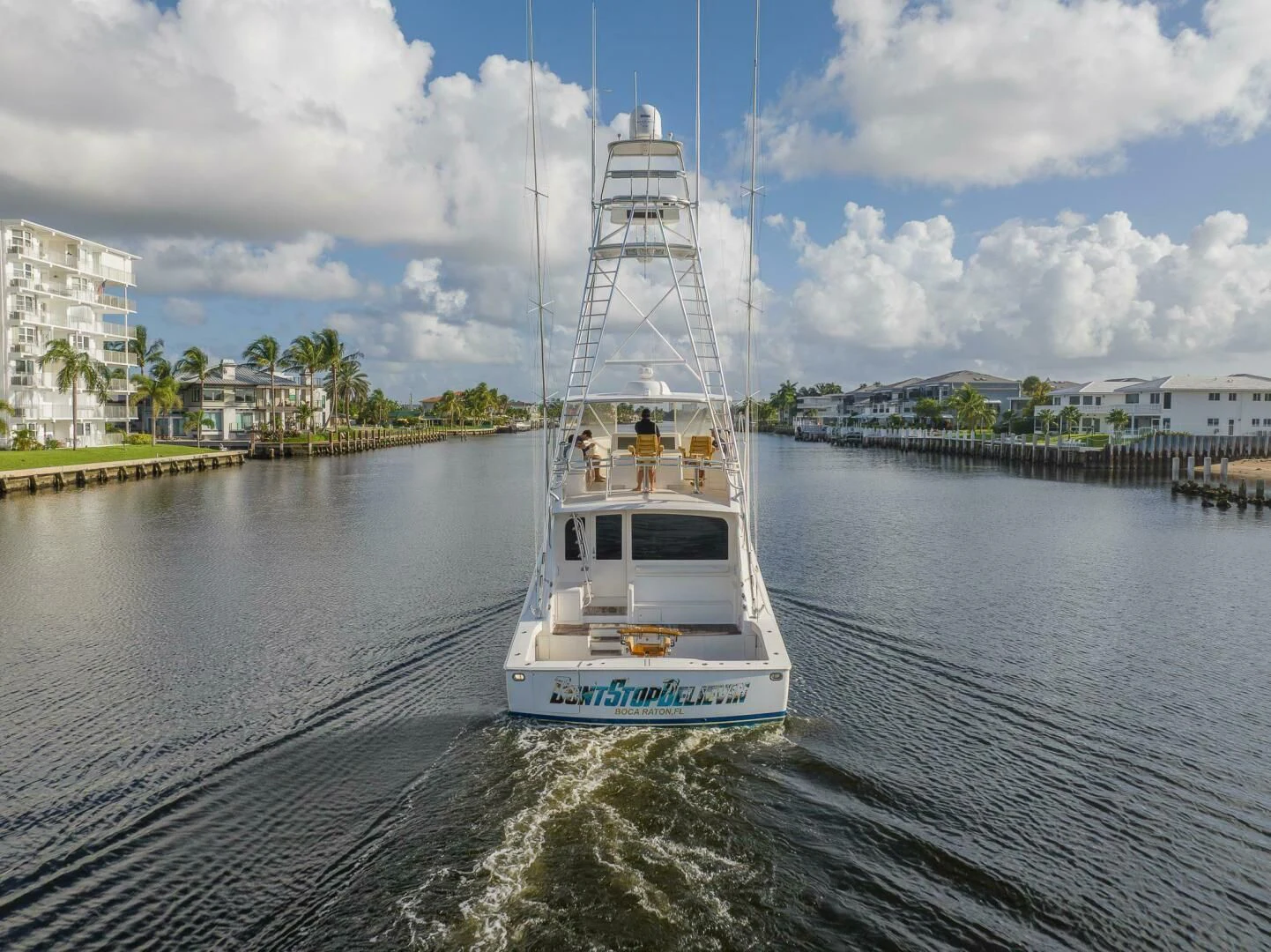 a boat on the water aboard DON'T STOP BELIEVIN Yacht for Sale