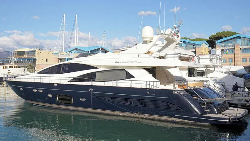 a large boat docked aboard SULA Yacht for Sale