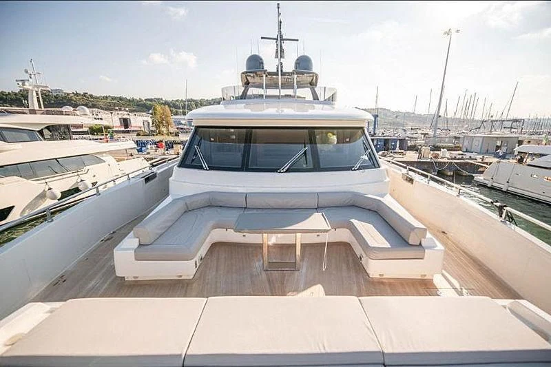 a boat in a harbor aboard SK Yacht for Sale