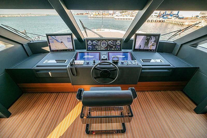 a control panel on a boat aboard SK Yacht for Sale