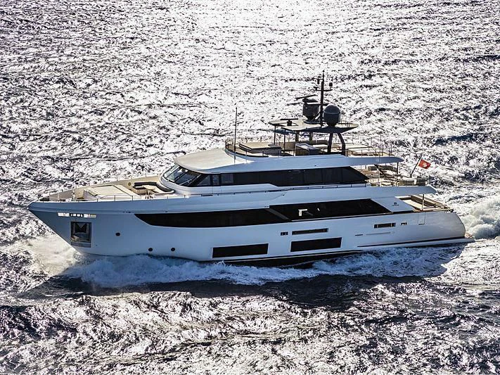 a boat on the beach aboard SK Yacht for Sale