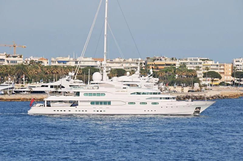 a white boat in the water aboard DANCING HARE Yacht for Sale
