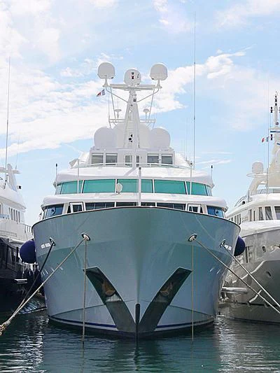 a large boat in the water aboard DANCING HARE Yacht for Sale