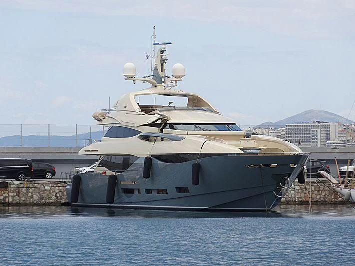 a large white boat aboard ALMAHA Yacht for Sale
