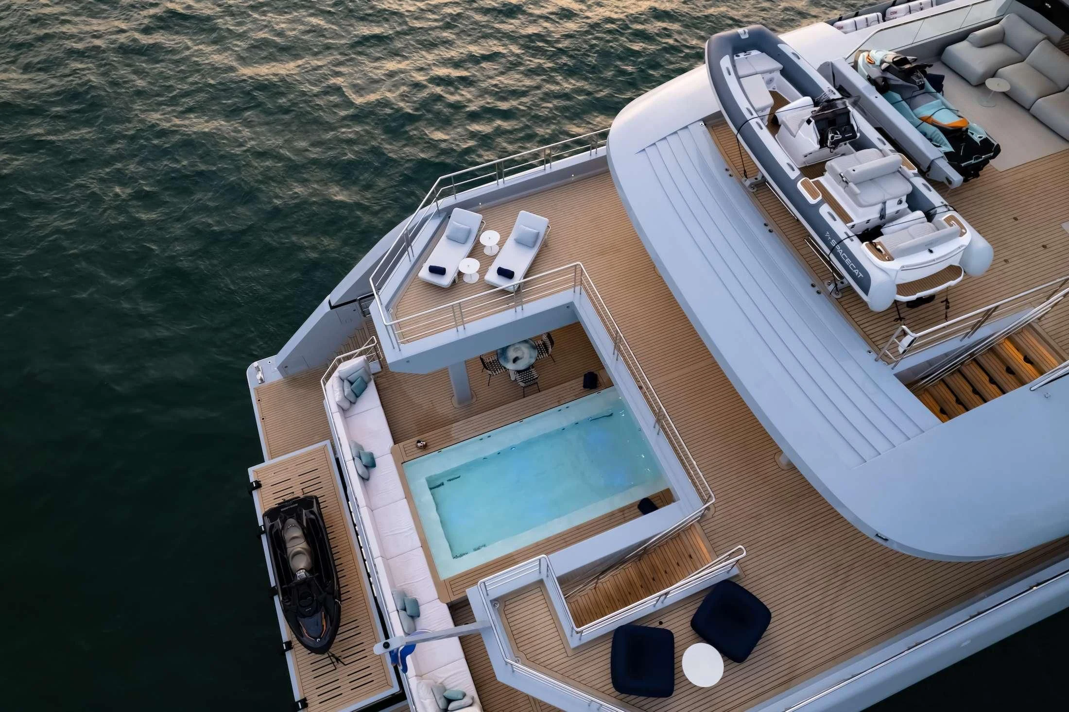 a boat on the water aboard SPACECAT Yacht for Sale