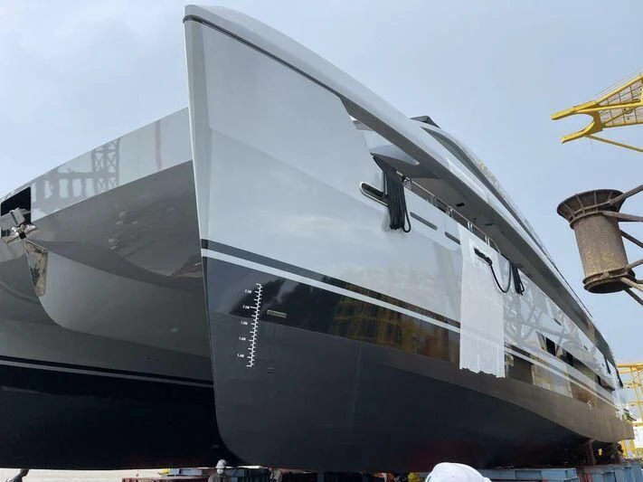 a close-up of a missile aboard SPACECAT Yacht for Sale