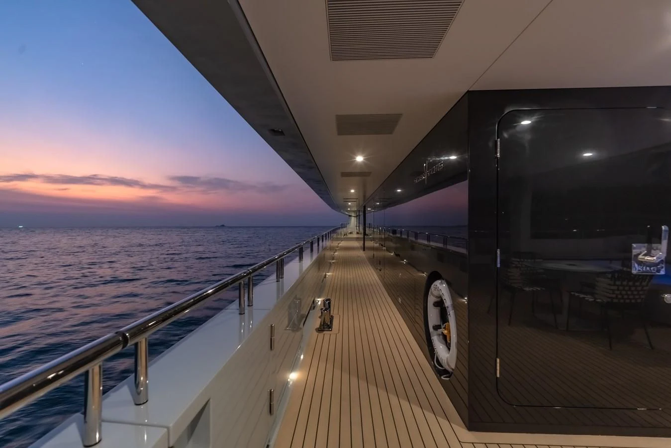 a deck on a boat aboard SPACECAT Yacht for Sale