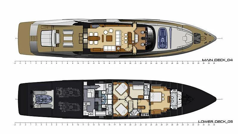 diagram, engineering drawing aboard VANTAGE Yacht for Sale