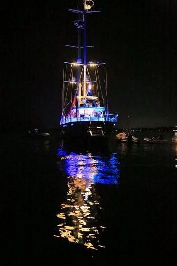 a tall tower with lights on it aboard INFINIUM Yacht for Sale
