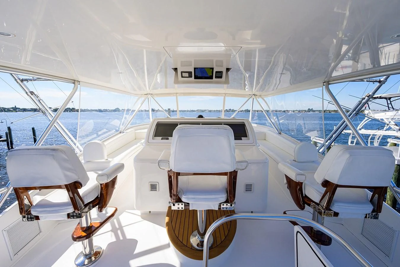 a boat with seats and a desk aboard RITE ANGLER Yacht for Sale