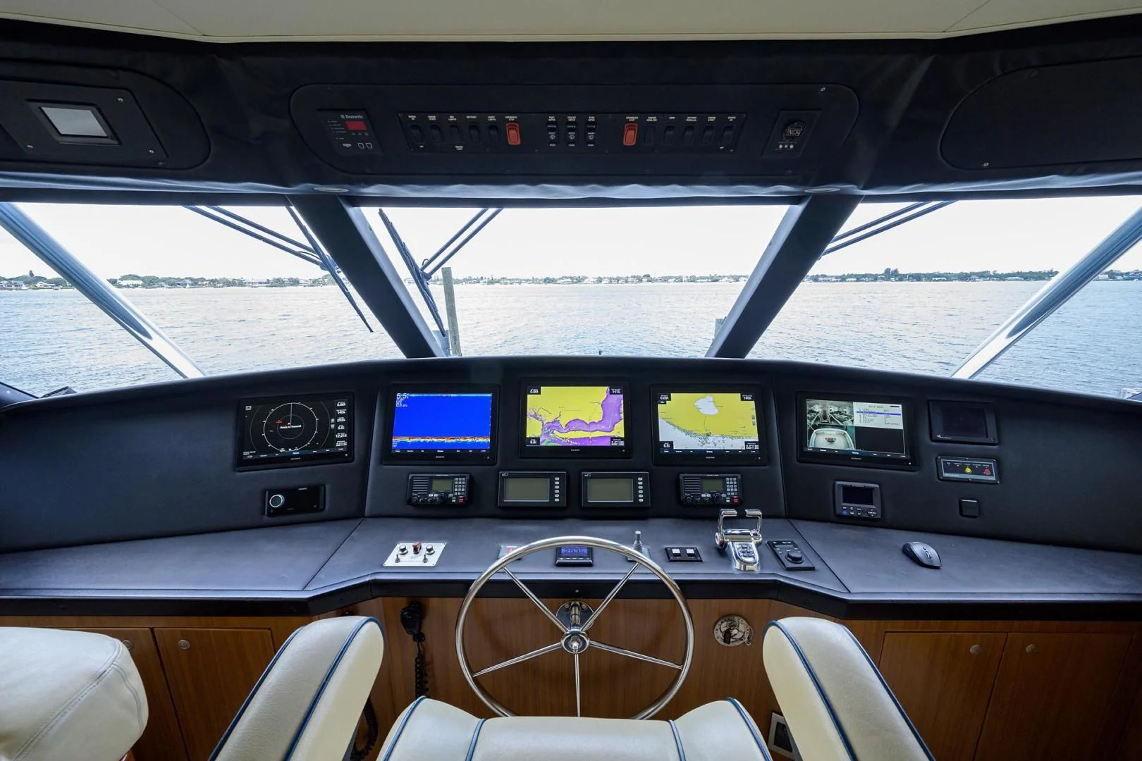 inside of a car aboard RITE ANGLER Yacht for Sale