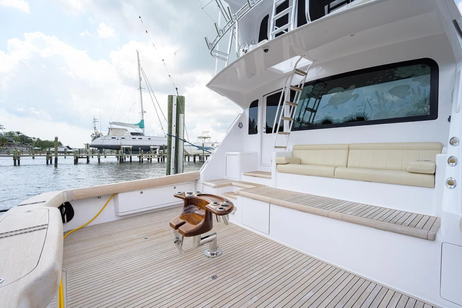 a boat docked at a pier aboard RITE ANGLER Yacht for Sale
