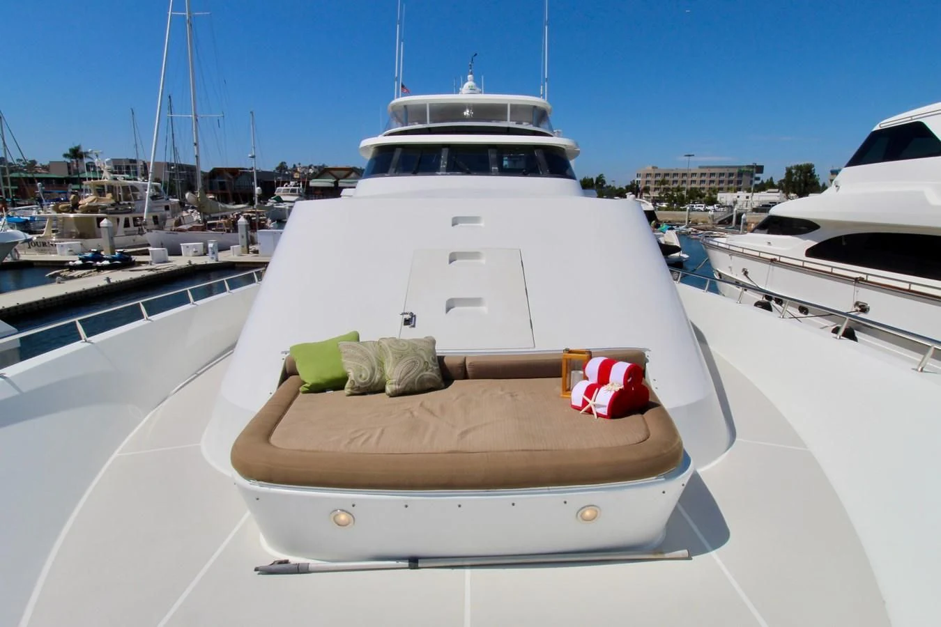 a boat in a harbor aboard NO EXCEPTIONS Yacht for Sale