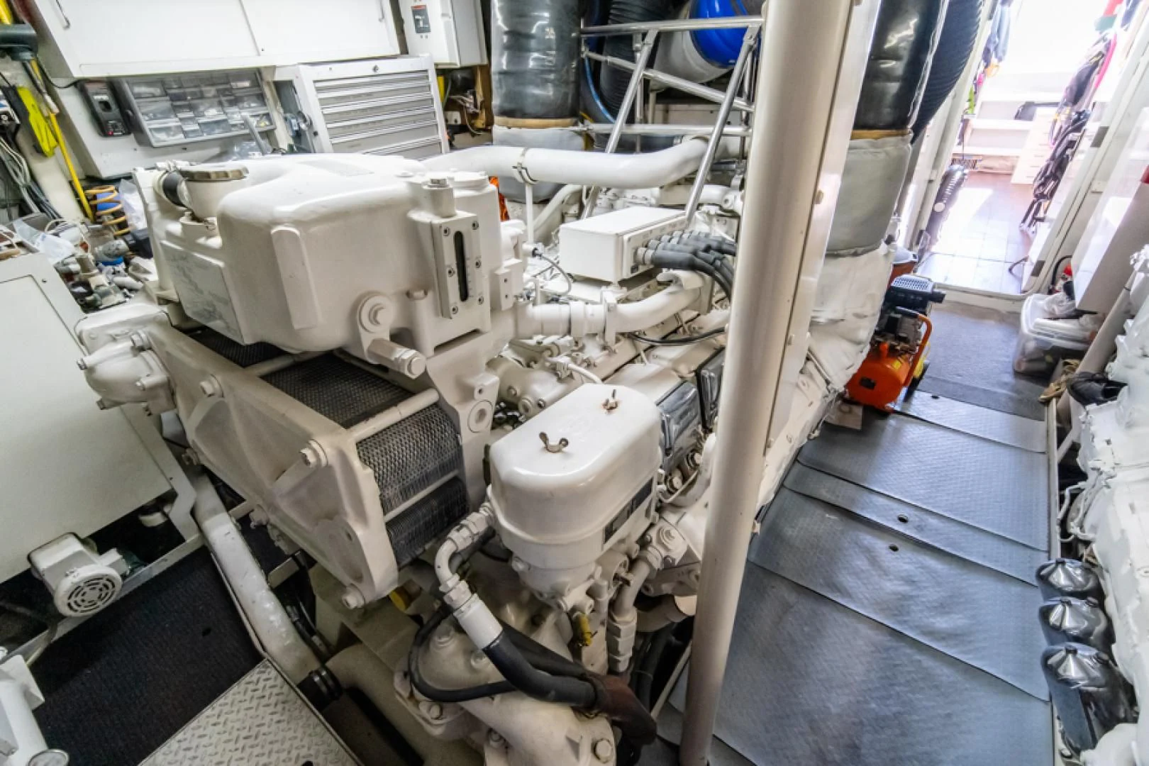 a room with several white machines aboard NO EXCEPTIONS Yacht for Sale