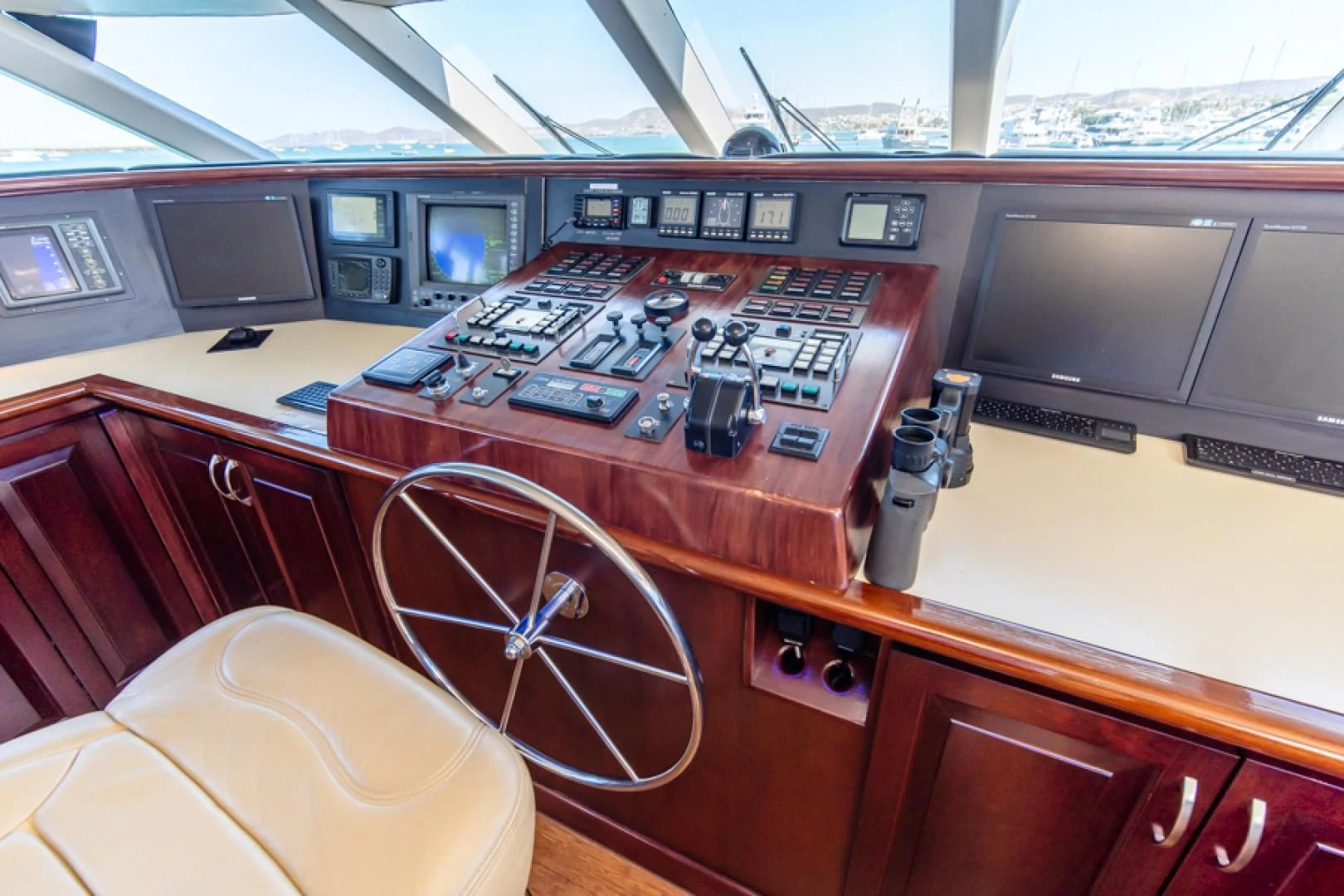 a control panel on a train aboard NO EXCEPTIONS Yacht for Sale